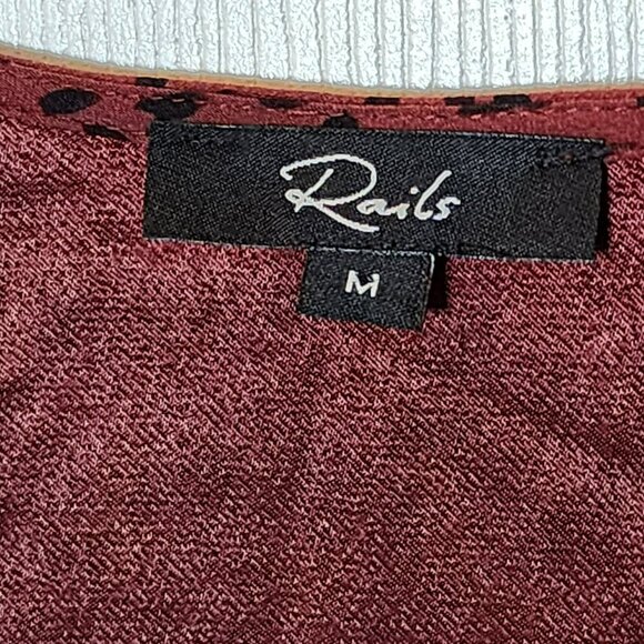 Rails Jumpsuit Size Medium Rust Spotted Wide Leg Belted One Piece Romper Excelle - Picture 9 of 14